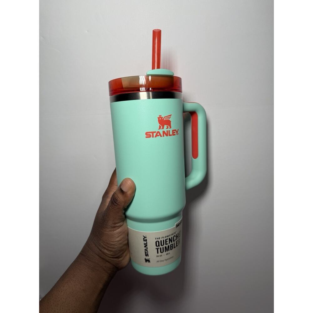 Stanley X Moolah Kicks Turquoise + Pink Orange 30oz Quencher Tumbler Set BNWT - Picture 4 of 14